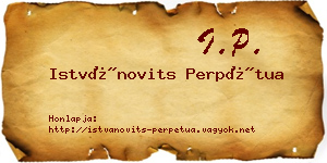 Istvánovits Perpétua névjegykártya